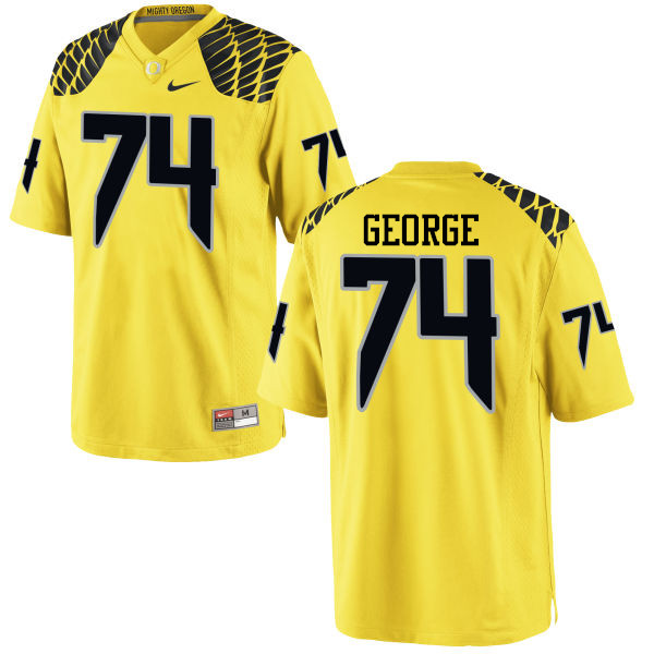 Men #74 Elijah George Oregon Ducks College Football Jerseys-Yellow